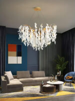 White Jade Branch Brass Chandelier - Image 11