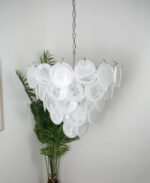 White Murano Disc Chandelier - Image 10