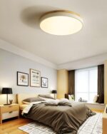 White Round Wooden Ceiling Lamp - Image 3
