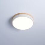 White Round Wooden Ceiling Lamp - Image 9