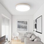 White Round Wooden Ceiling Lamp - Image 6