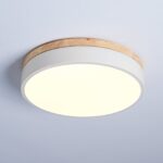 White Round Wooden Ceiling Lamp - Image 15