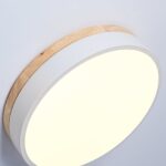 White Round Wooden Ceiling Lamp - Image 7